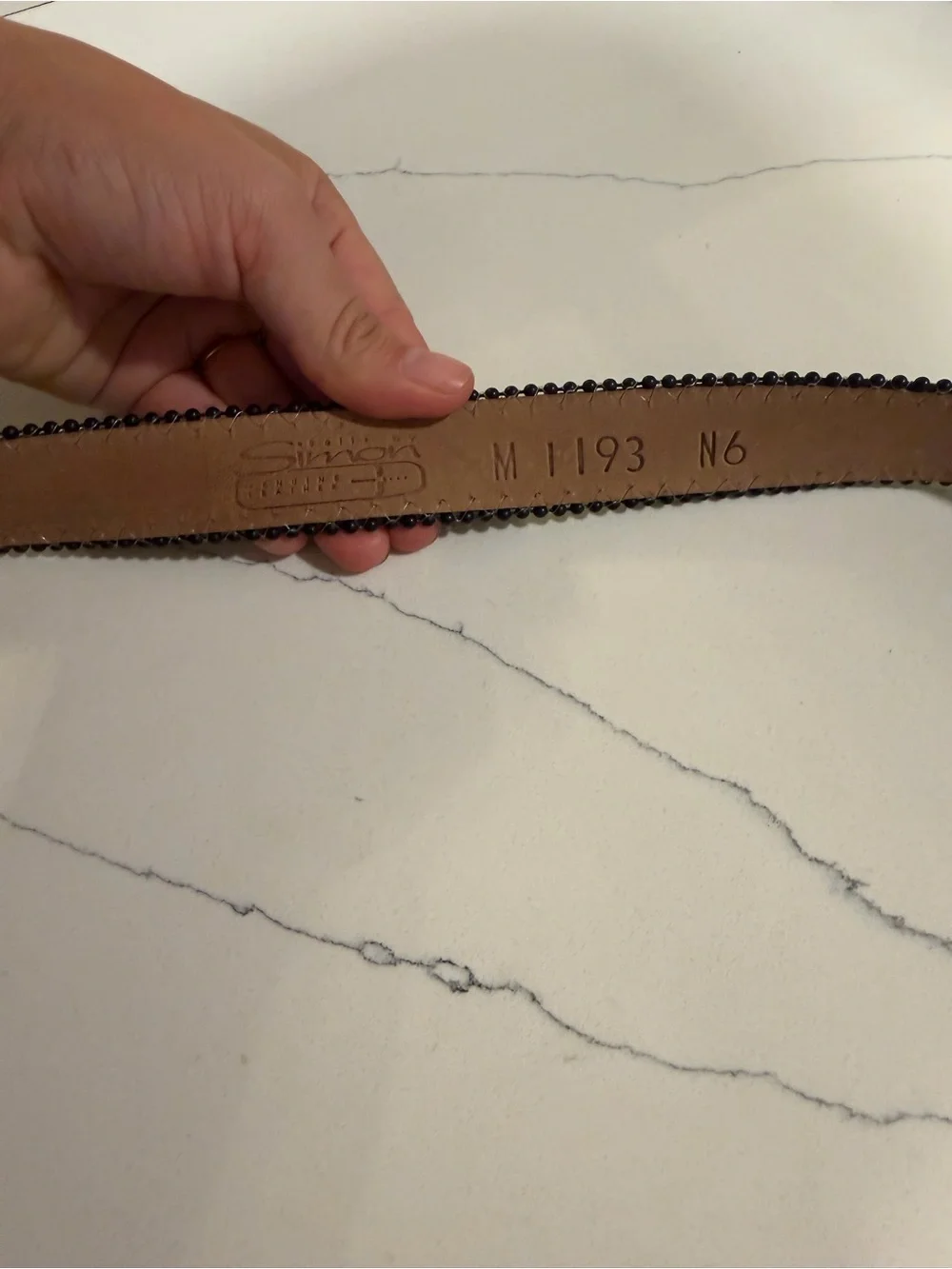NWOT Vintage B.B. Simon hair on hide belt